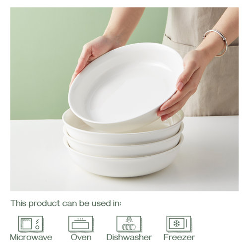 DOWAN 46Oz White Ceramic Pasta Bowls , Large Salad Serving Bowls Set Of 4 & Reviews Wayfair